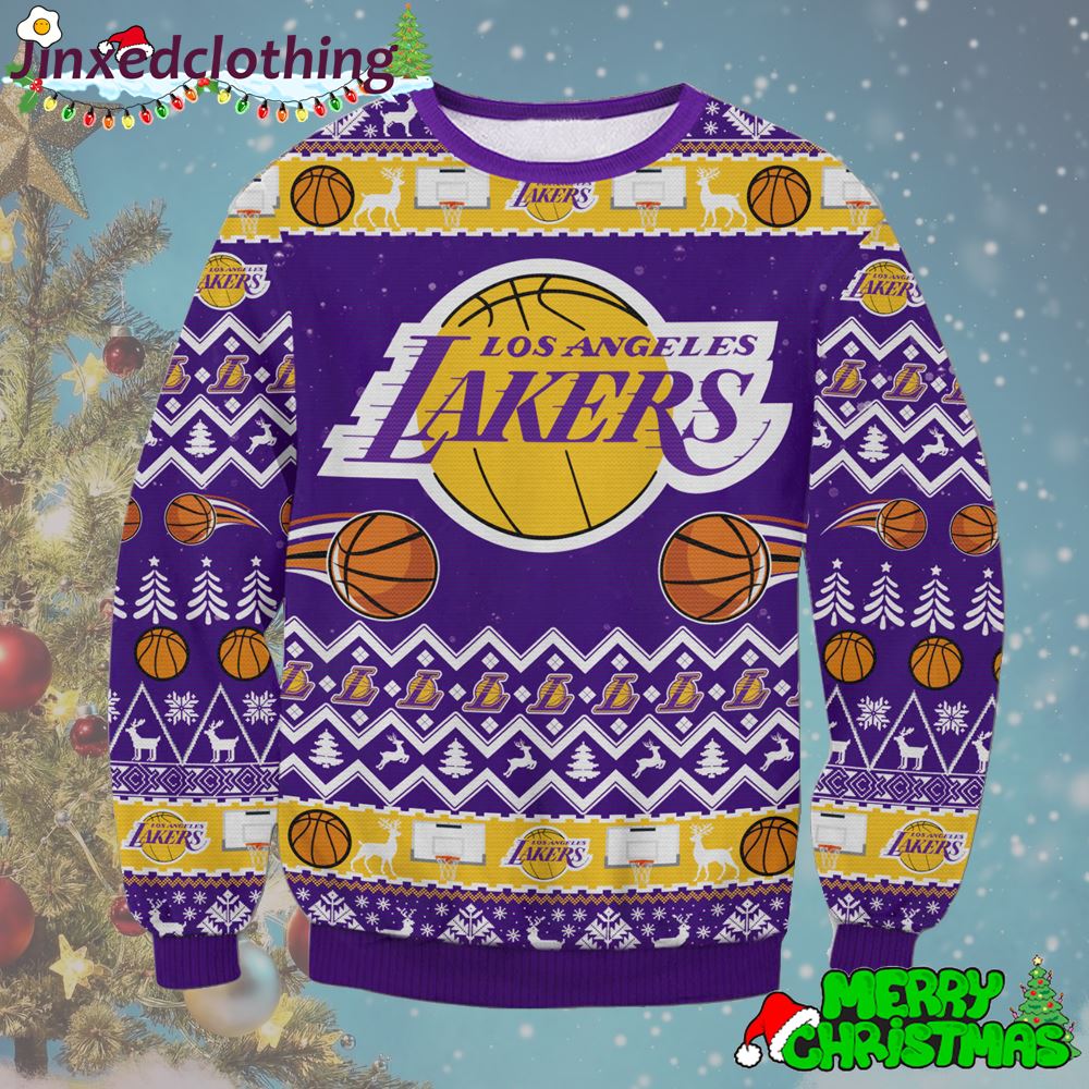 Nba Los Angeles Lakers Ugly Sweater Christmas Holiday 